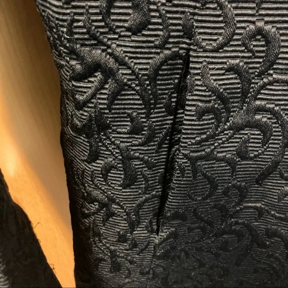 DESIGUAL Sz 38 Coat Colourful Floral Hem Relief Pattern Black Funnel Neck - Picture 5 of 14